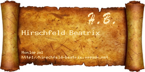 Hirschfeld Beatrix névjegykártya
